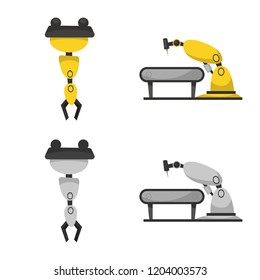 Vector illustration of robot and factory icon. Collection of robot and space stock symbol for web.