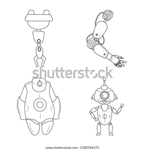 Vector Illustration Robot Factory Icon Set Stock Vector Royalty Free