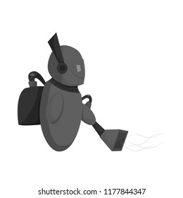 Vector illustration of robot and factory logo. Collection of robot and space stock vector illustration.
