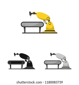 Vector illustration of robot and factory logo. Collection of robot and space stock vector illustration.