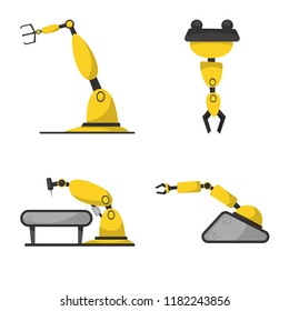 Vector illustration of robot and factory logo. Set of robot and space stock symbol for web.