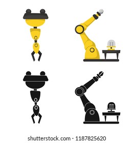 Vector illustration of robot and factory logo. Collection of robot and space vector icon for stock.