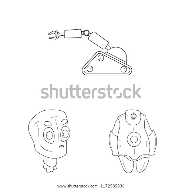 Vector Illustration Robot Factory Logo Collection Stock Vector Royalty Free 1172585836