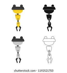 Vector illustration of robot and factory symbol. Collection of robot and space stock symbol for web.