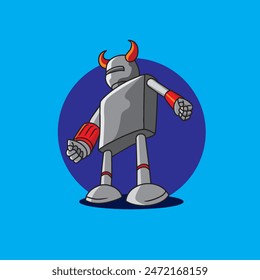 Vector illustration of a robot figure