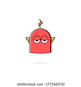 vector illustration of a robot with a flat expression like annoyance