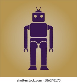 Ilustración vectorial del icono Robot en púrpura
