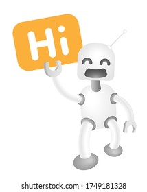 Vektorgrafik eines Roboters einzeln auf weißem Hintergrund. Robotik. Roboter willkommen. Robot-Baby