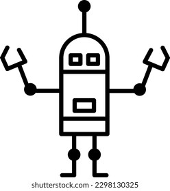 Vector illustration of a robot line icon. Chatbot. Technology and robotics.