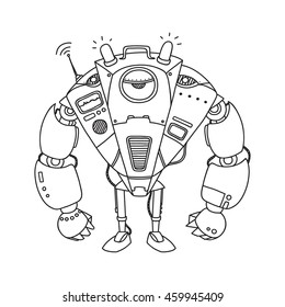Vector illustration of a Robot. Mechanical character design.