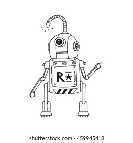 Vector illustration of a Robot. Mechanical character design.