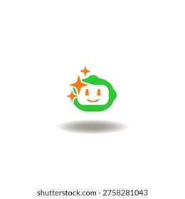 Vector illustration of robot (or drone, or machine) face with sparkles and scintillation. Symbol of ai agent.