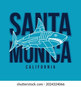 Vector illustration of  robot shark and typography 