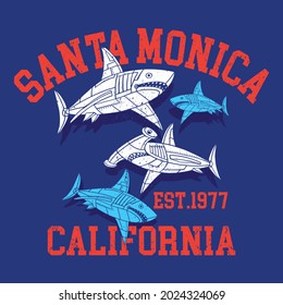 Vector illustration of  robot shark and typography 