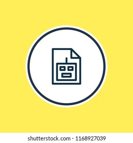 Vector illustration of robot txt icon line. Beautiful advertisement element also can be used as protocol icon element.