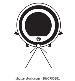 Ilustración vectorial de un asistente de aspiradora robot en casa, ayuda a limpiar y lavar el suelo, nuevas tecnologías.