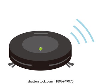 Vector illustration of robot vacuum cleaner.