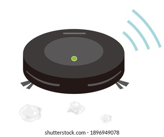 Vector illustration of robot vacuum cleaner.