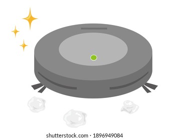 Vector illustration of robot vacuum cleaner.