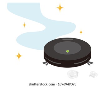 Vector illustration of robot vacuum cleaner.