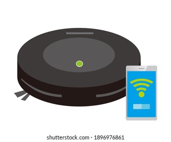 Vector illustration of robot vacuum cleaner.