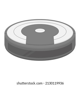 Vector illustration of robot vacuum cleaner isolated on background.