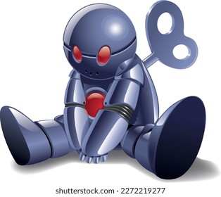 ilustración vectorial de un robot sin energía