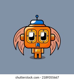 Vector illustration of a robotic cartoon character with a unique style perfect for stickers, icons, logos and advertisements