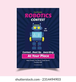Vector Illustration of Robotic Contest Flyer 
