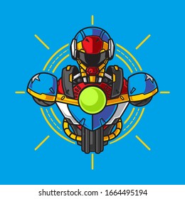 Ilustración vectorial, blindaje de medio cuerpo de soldado Mecha robótica