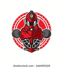 Ilustración vectorial, blindaje de medio cuerpo de soldado Mecha robótica