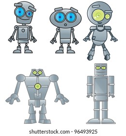 vector illustration of robots