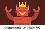 vector illustration of robots taking over the world. danger ai