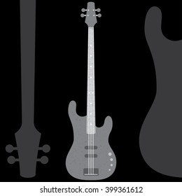 Vector illustration of rock bass guitar