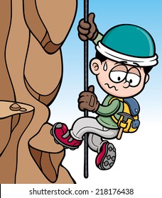Vector illustration of Rock climber