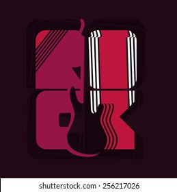 vector illustration of Rock, design for t-shirts,vintage design