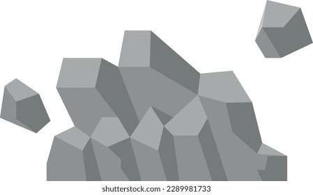 Ilustración vectorial de una formación rocosa. minerales. Geología y rocas.