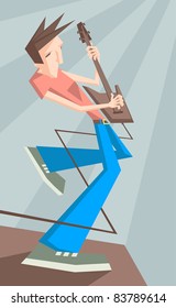 vector illustration of a rock guitarist