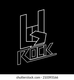 Vector illustration of Rock hand