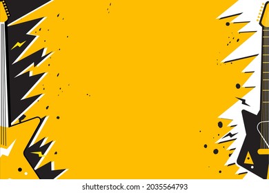 Vector illustration of rock music background design template for music festival or concert banner.