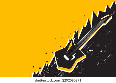 Vector illustration of rock music background design template for music festival or concert banner.