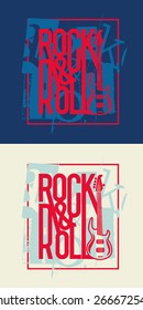 vector illustration of Rock is not just music, rock is life, design for t-shirts,vintage design