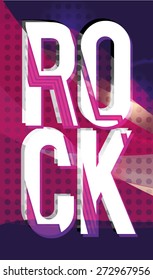 vector illustration of Rock is not just music, rock is life, design for t-shirts,vintage design, imposed geometric dynamic pattern background
