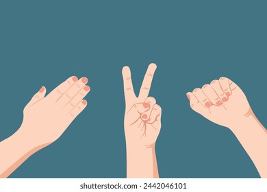 vector illustration Rock paper scissors.