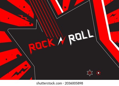 Vector illustration of rock  and roll music background design template for music festival or concert banner.