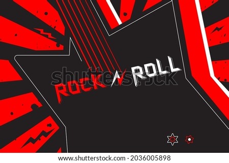 Vector illustration of rock  and roll music background design template for music festival or concert banner.