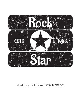 Vector illustration of a "rock star" lettering. 
 Can be used for cards, flyers, posters, t shirts.