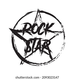 Vector illustration of a "rock star" lettering. 
 Can be used for cards, flyers, posters, t shirts.