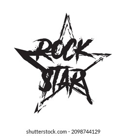 Vektorgrafik eines "Rockstar"-Buchstabens. 
 Kann für Karten, Flyer, Poster, T-Shirts verwendet werden.