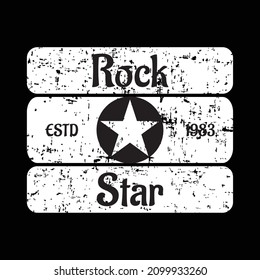 Vector illustration of a "rock star" lettering. 
 Can be used for cards, flyers, posters, t shirts.